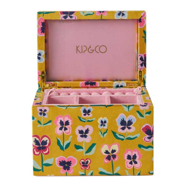 Kip&Co Pretty Pansy Velvet Jewellery Box Large Large